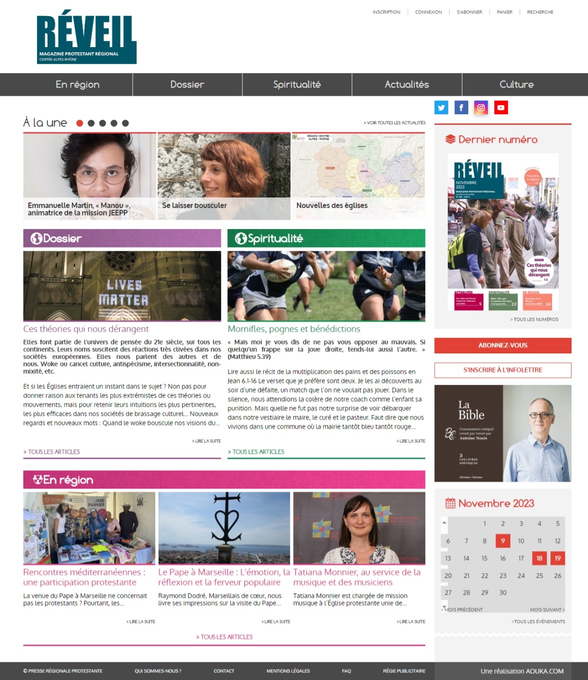 Site internet du magazine Réveil