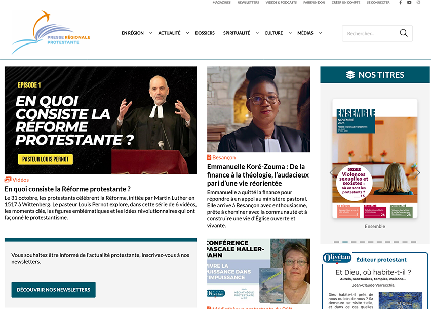 Le site de la Presse régionale protestante se réinvente