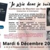 Je prie donc je suis, conférence de Maarten van Beek