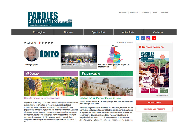 Zoom sur un magazine : Paroles Protestantes Est-Montbéliard