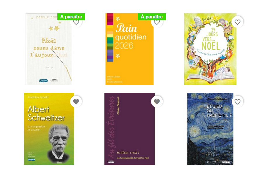 Actualité des éditions Olivétan