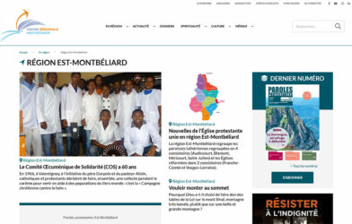 Zoom sur un magazine : Paroles protestantes Est-Montbéliard